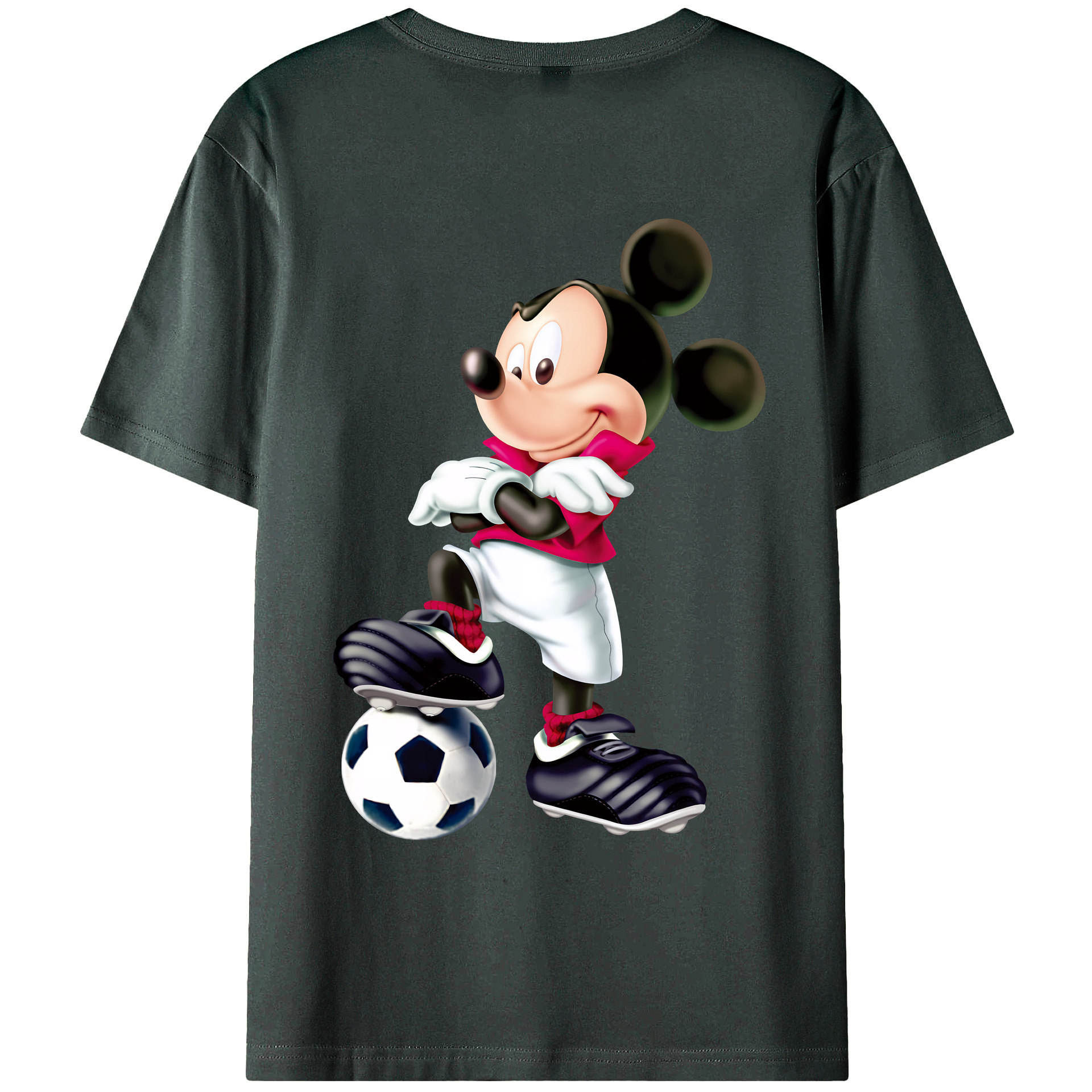 （画像用） ミッキーマウス Mickey Mouse 綿100％ メンズ半袖Tシャツ（バックプリント） 通気性